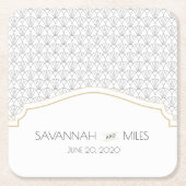 Art Deco Frame Square Paper Untersetzer (Vorderseite)