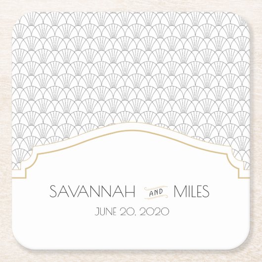 Art Deco Frame Square Paper Untersetzer (Vorderseite)