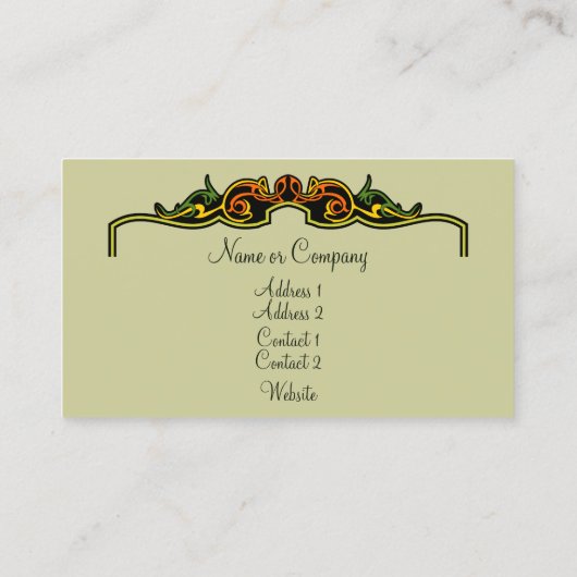 Art Deco Frame Visitenkarte (Rückseite)