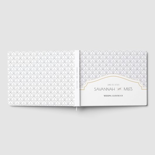 Art Deco Frame Wedding Gästebuch (Voll)