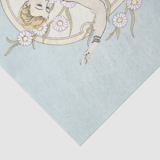 Art Deco, Französisch Lady Daisy Arch Seidenpapier (Detail)