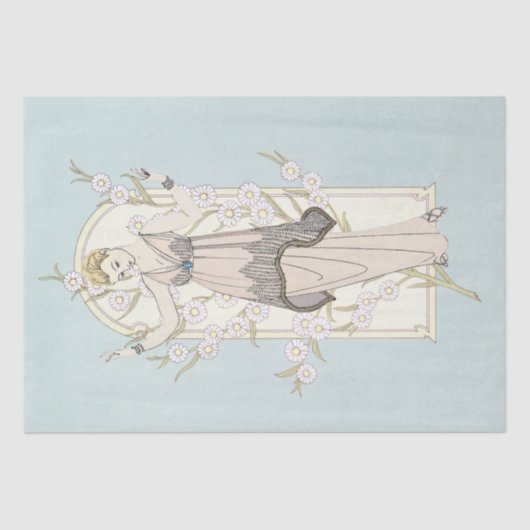 Art Deco, Französisch Lady Daisy Arch Seidenpapier (Vorderseite)