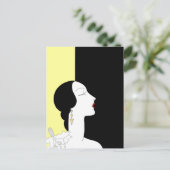 Art Deco Frau im Profil Postkarte (Stehend Vorderseite)