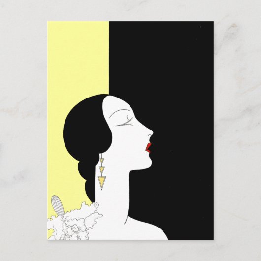 Art Deco Frau im Profil Postkarte (Vorderseite)