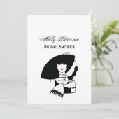 Art Deco Frau in Big Hat Gloves RL Einladung (Stehend Vorderseite)