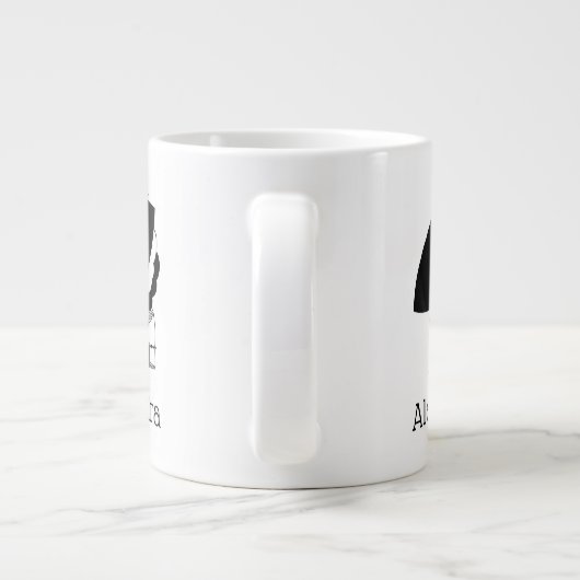 Art Deco Frau in Big Hat Gloves RL Jumbo-Tasse (Rückseite)