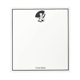 Art Deco Frau in Big Hat Gloves RL Notizblock