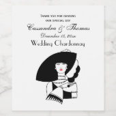 Art Deco Frau in Big Hat Gloves RL Weinetikett (Einzelnes Label)