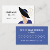 Art Deco Frau in Hat Beauty oder Kosmetisches Mark Treuekarte (Vorne/Hinten)