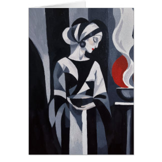 Art Deco Frau in Schwarz-Weiß