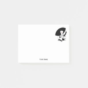 Art Deco Frau mit großer Hut Handschuhe RL Post-it Klebezettel