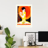 Art Deco Frau mit Schirm Poster (Heimbüro)