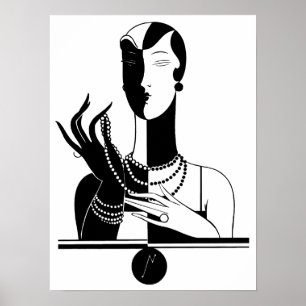 Art Deco Frau Poster
