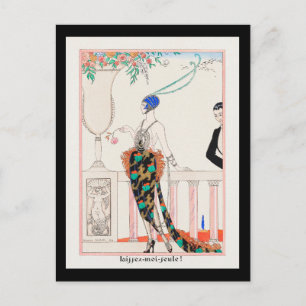 Art Deco Frau vintage Illustration George Barbier Postkarte