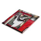 Art-Deco-Frauen im roten Sportwagen Fliese (Seite)