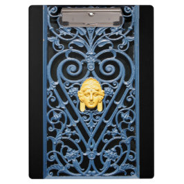 Art Deco Frauen Kopf Herz Schuhpappe aus Schmiedee Klemmbrett