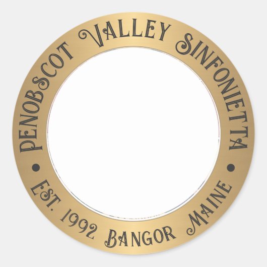 Art Deco French Orchestra Sinfonietta Runder Aufkleber (Vorderseite)