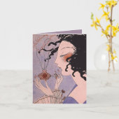 Art Deco French Parfum Ad Note Card Karte (Gelbe Blume)