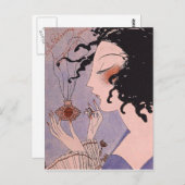 Art Deco French Parfum Ad Postcard Postkarte (Vorne/Hinten)