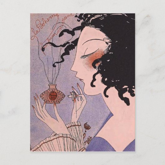 Art Deco French Parfum Ad Postcard Postkarte (Vorderseite)