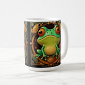 Art Deco Frog Gerahmt Coffee Tasse V2, (VorderseiteRechts)