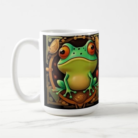 Art Deco Frog Gerahmt Coffee Tasse V2, (Links)