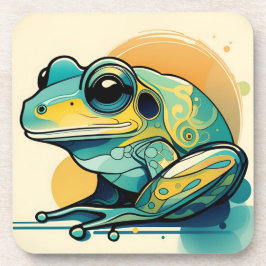 Art Deco Frog Hard Plastic Untersetzer Set