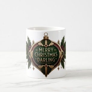 Art Deco Frohe Weihnachten Tasse – Luxus Feiertags