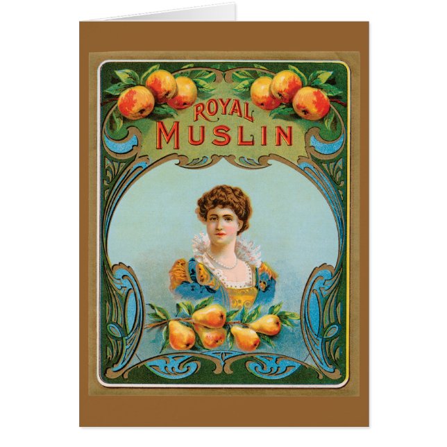 Art Deco Frucht und königliche Frauenmuslin (Vorne)