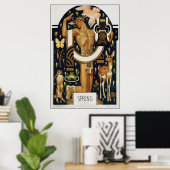 Art Deco FRÜHLING – Apollo und Tiere Poster (Heimbüro)