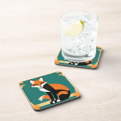 Art Deco Fuchs Untersetzer-Set Getränkeuntersetzer (Rechte Seite)