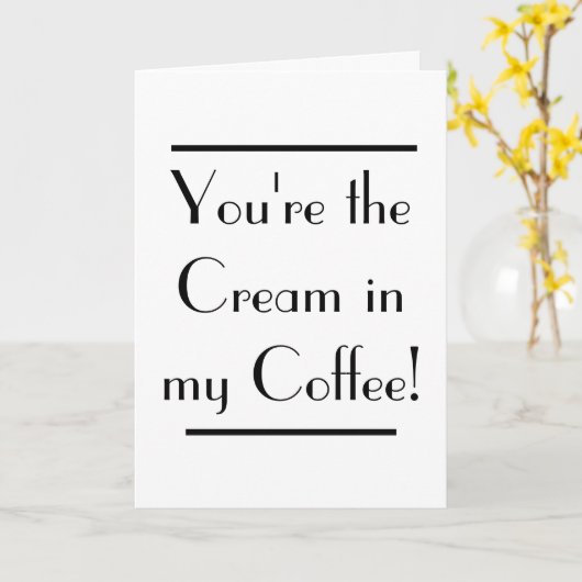 Art Deco Funny Creme Coffee Card Karte (Gelbe Blume)