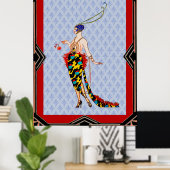 Art Deco G. Barbier Lady Poster (Heimbüro)