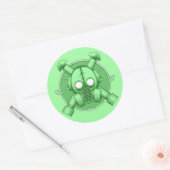 Art Deco Gasmask Green Runder Aufkleber (Umschlag)