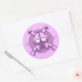 Art Deco Gasmask Lilac Runder Aufkleber (Umschlag)