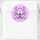 Art Deco Gasmask Lilac Runder Aufkleber (Tasche)