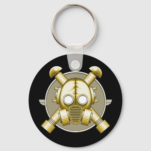 Art Deco Gasmask Schlüsselanhänger (Vorderseite)