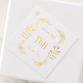 Art Deco Gastgeschenk Hochzeit Botanische Foil Geschenkanhänger