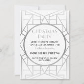 Art Deco Gatsby 20er Jahre Weihnachts-Party Silver Einladung (Vorderseite)
