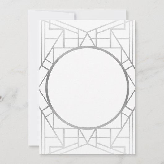 Art Deco Gatsby 20er Jahre Weihnachts-Party Silver Einladung (Rückseite)