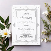 Art Deco Gatsby 25th diamonds wedding anniversary Einladung