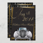 Art Deco Gatsby Abschluss Einladung (Vorne/Hinten)