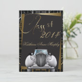 Art Deco Gatsby Abschluss Einladung (Stehend Vorderseite)