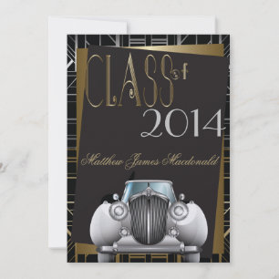 Art Deco Gatsby-Abschlusseinladung Einladung