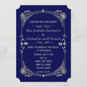 Art Deco Gatsby Art Hochzeit Einladung Kari 2