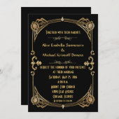 Art Deco Gatsby Art Wedding Einladung (Vorne/Hinten)
