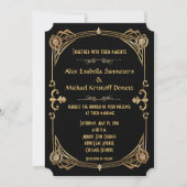 Art Deco Gatsby Art Wedding Einladung (Vorderseite)