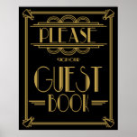 Art Deco Gatsby "Bitte unterschreiben Sie unser Gä Poster<br><div class="desc">Art Deko Gatsby Art Hochzeitszeichen "Sign our Guest book" drucken</div>