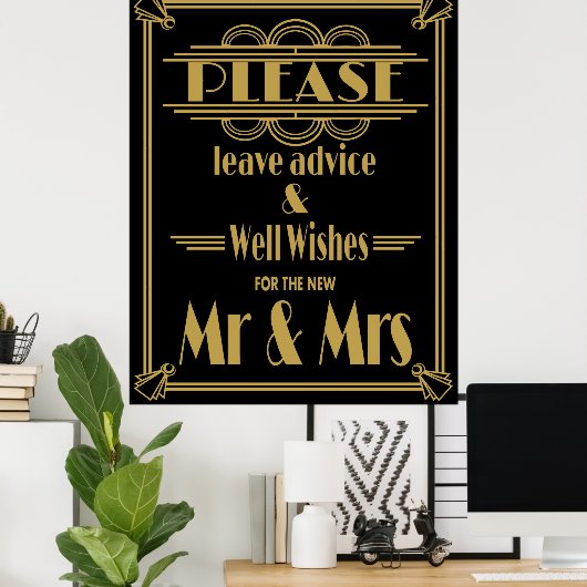 Art Deco Gatsby "Bitte verlass Rat" Drucken Poster (Heimbüro)