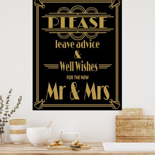 Art Deco Gatsby "Bitte verlass Rat" Drucken Poster (Küche)